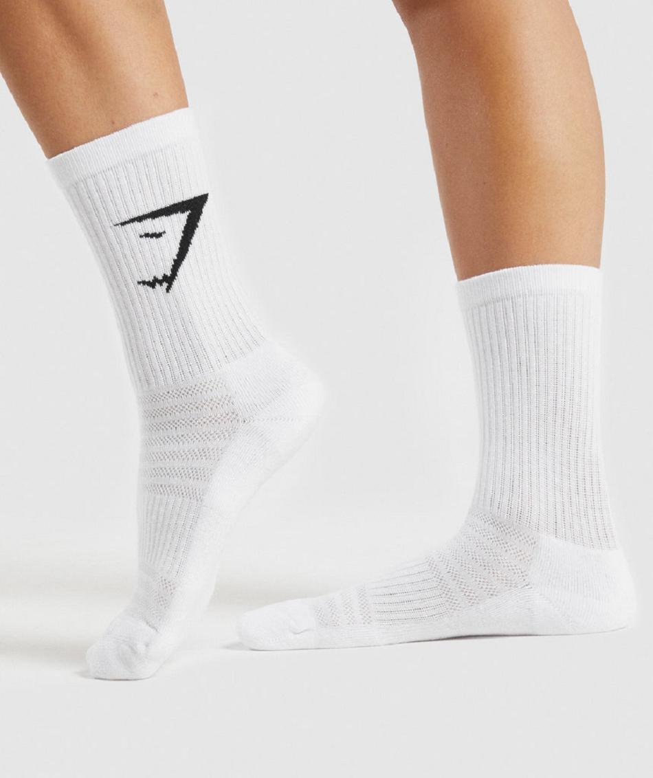 Calcetines Gymshark Crew 3pk Accessories Blancos | MX_2797NWY