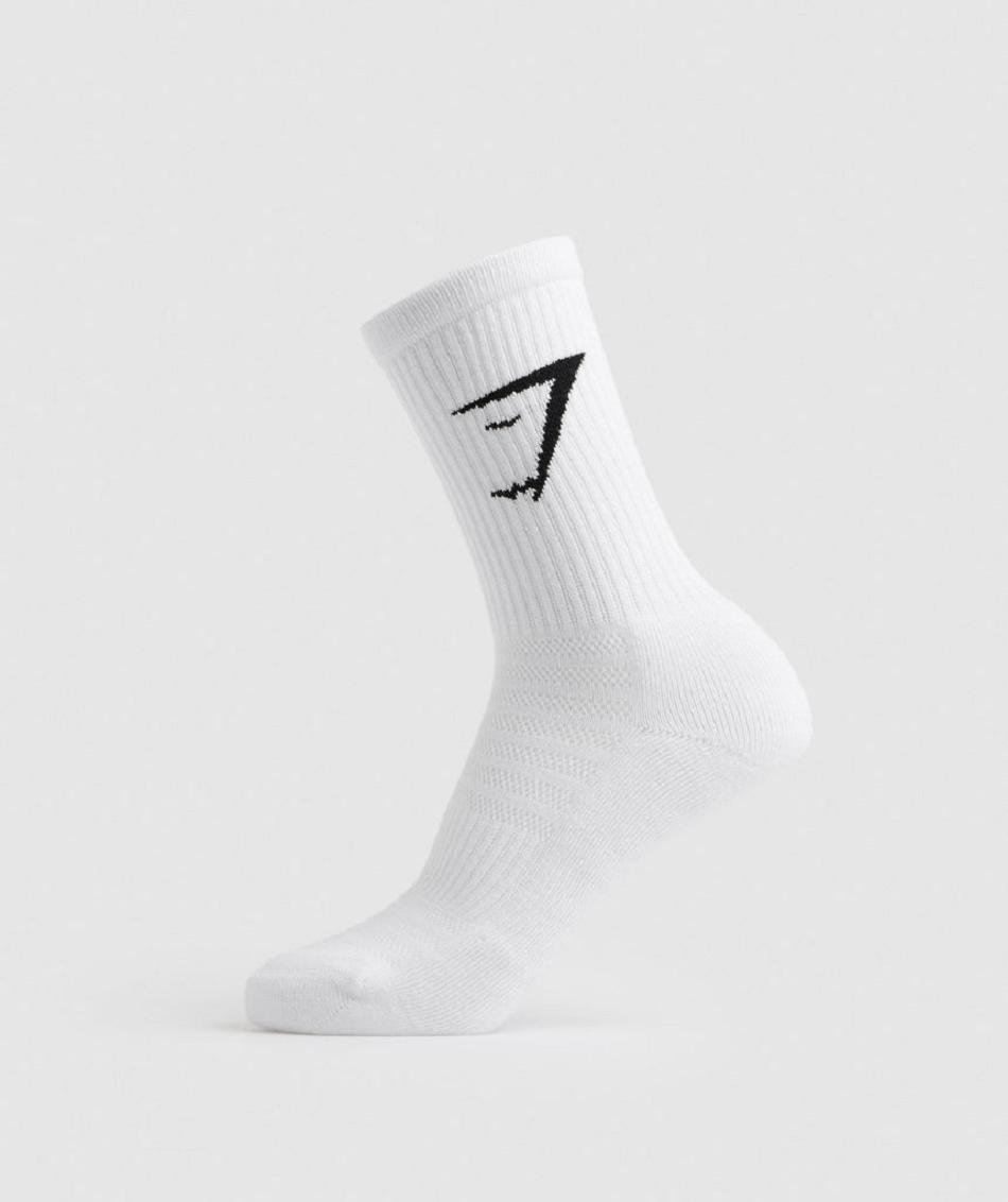 Calcetines Gymshark Crew 5pk Accessories Blancos | MX_2796BEX