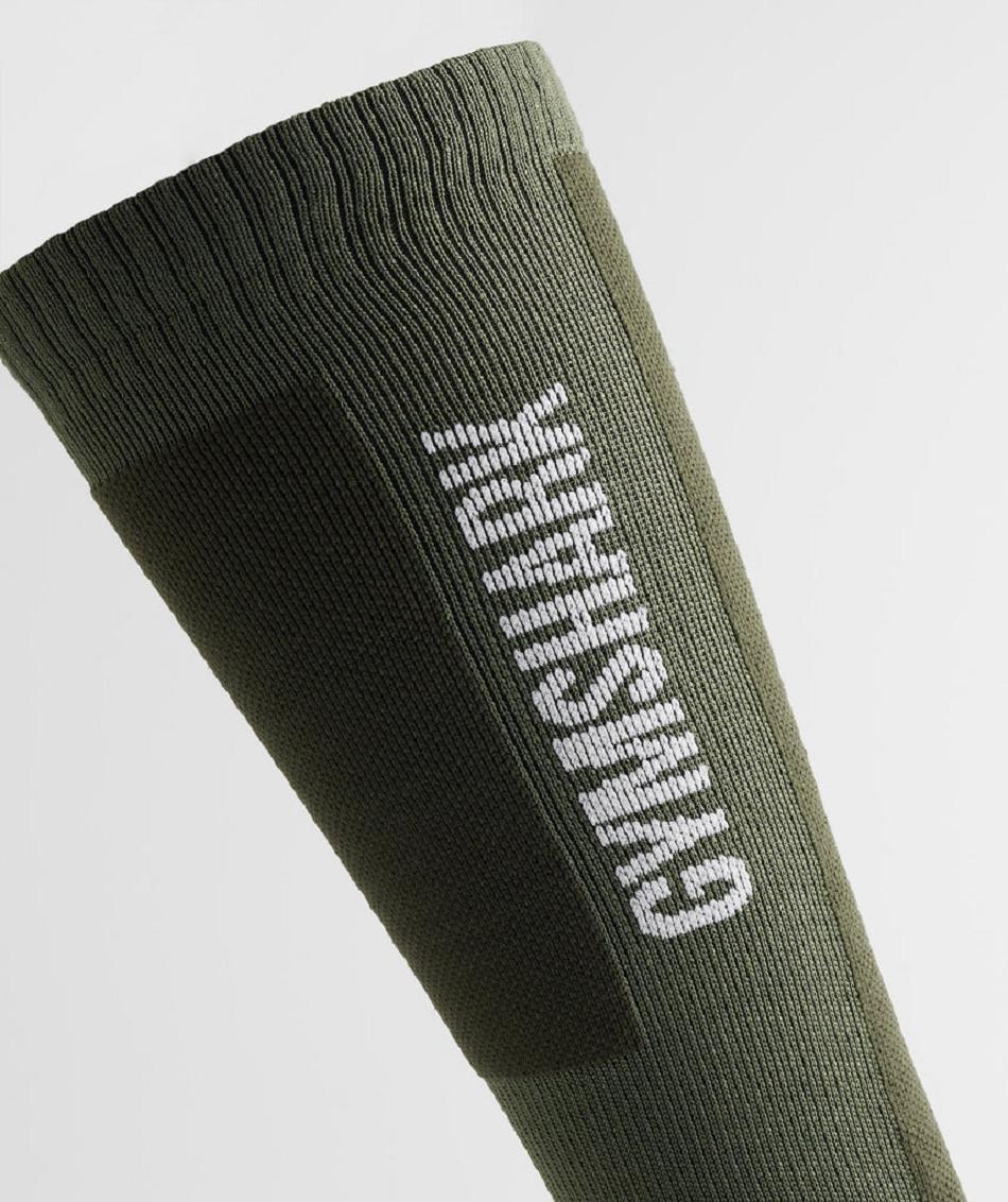 Calcetines Gymshark Weightlifting Accessories Verde Oliva Verdes | MX_2793XYU