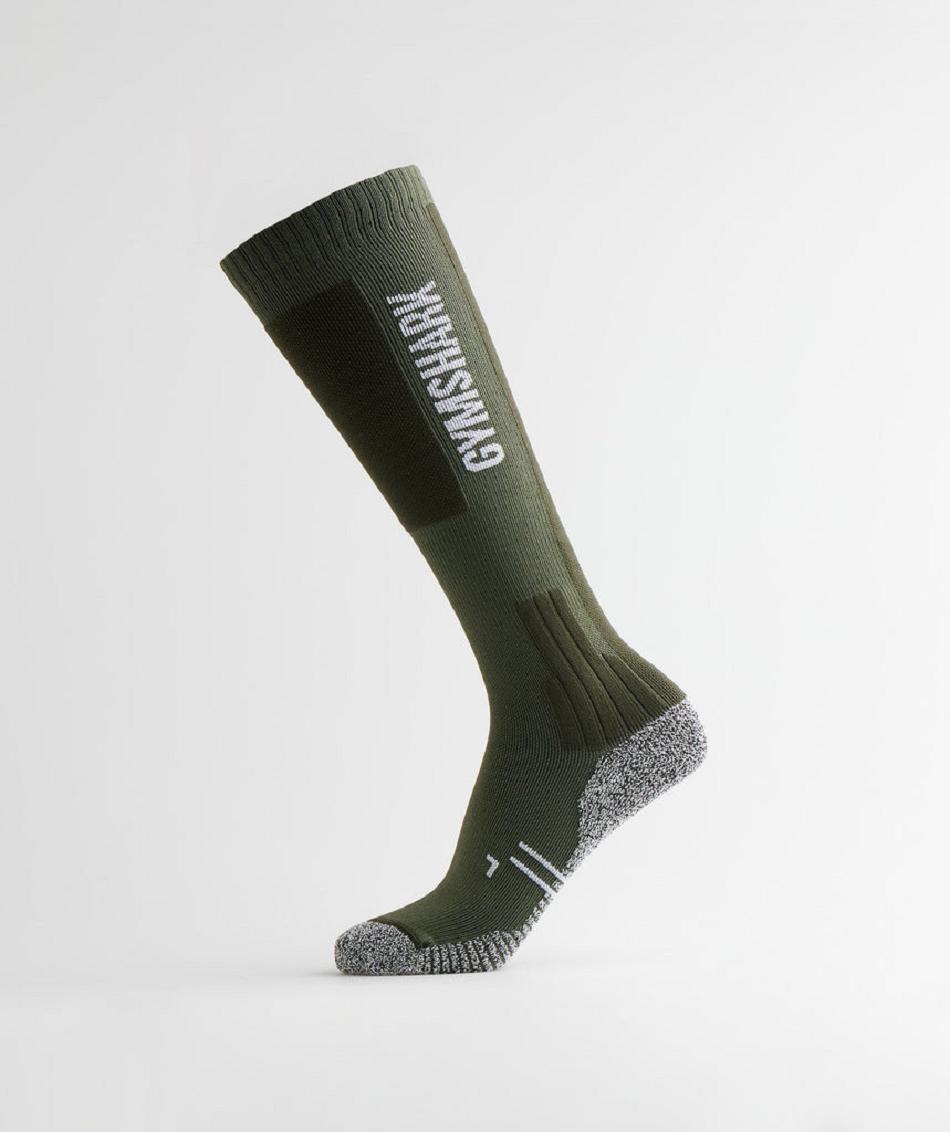 Calcetines Gymshark Weightlifting Accessories Verde Oliva Verdes | MX_2793XYU