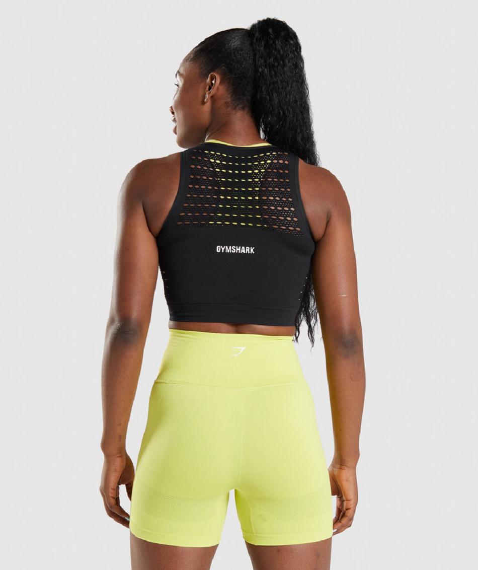 Camisa Recortada Gymshark Energy Seamless Mujer Negros | MX_4472FDN