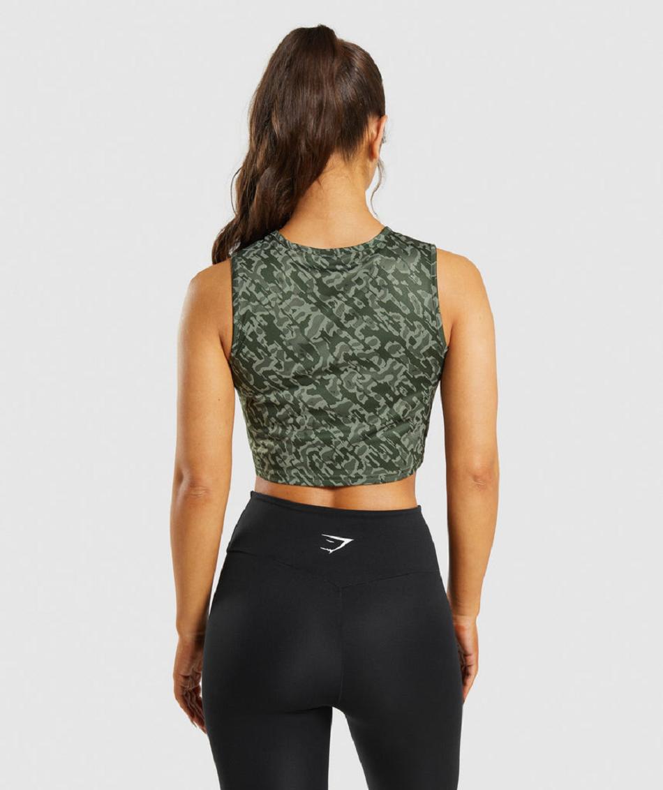 Camisa Recortada Gymshark Entrenamiento Mujer Verdes | MX_4420FDN