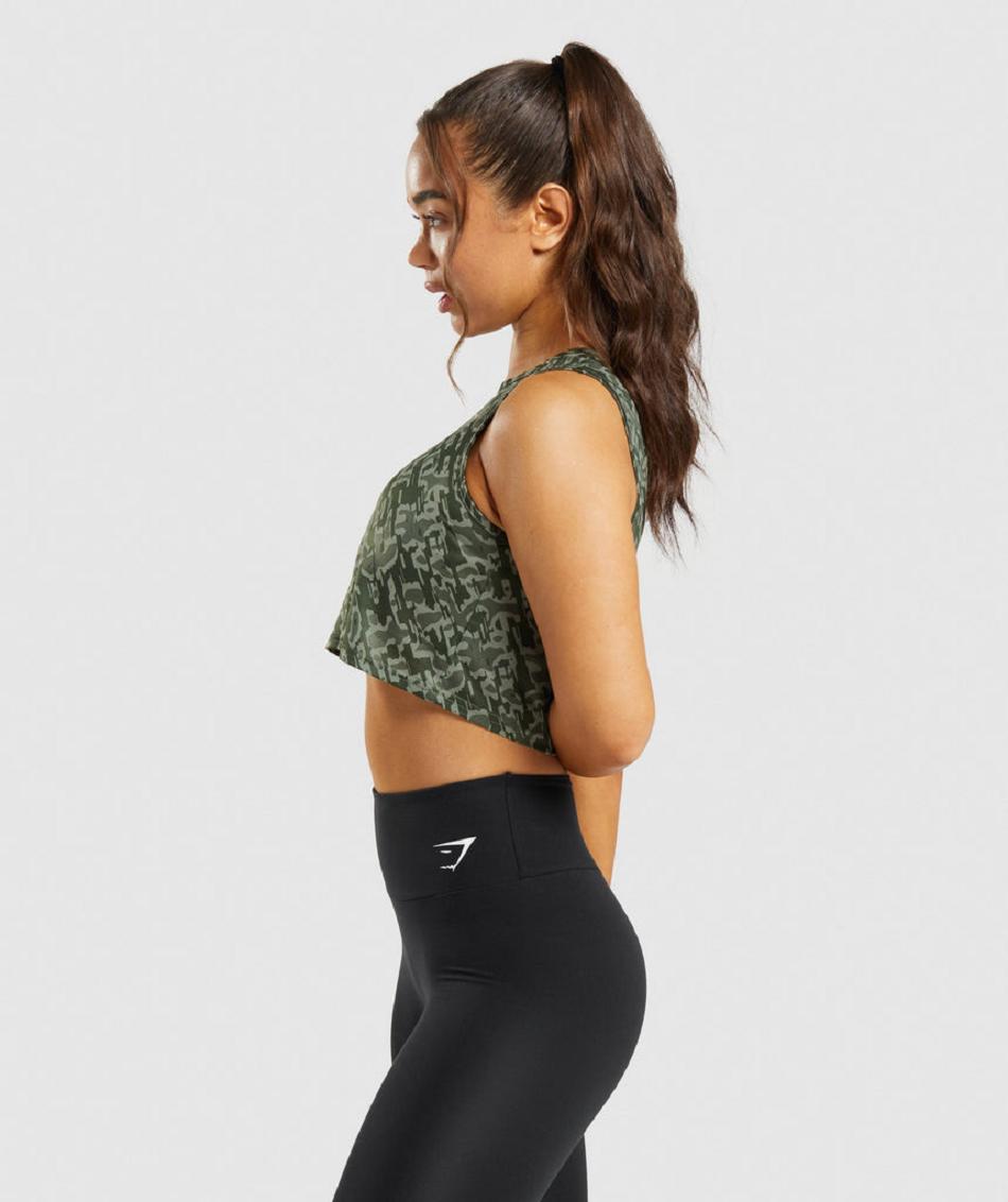 Camisa Recortada Gymshark Entrenamiento Mujer Verdes | MX_4420FDN