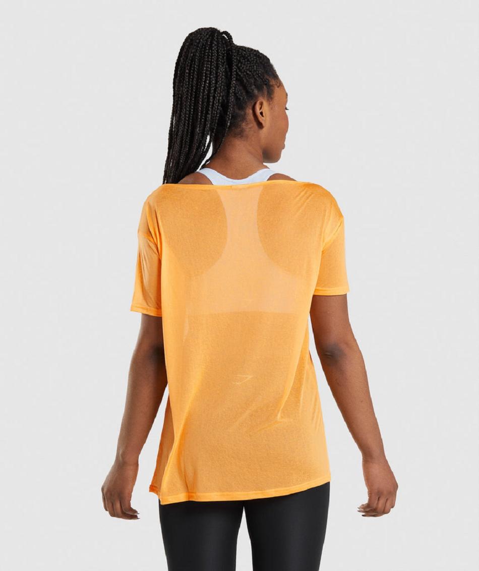 Camisa Recortada Gymshark Entrenamiento Oversized Mujer Albaricoque Naranjas | MX_4462AHK