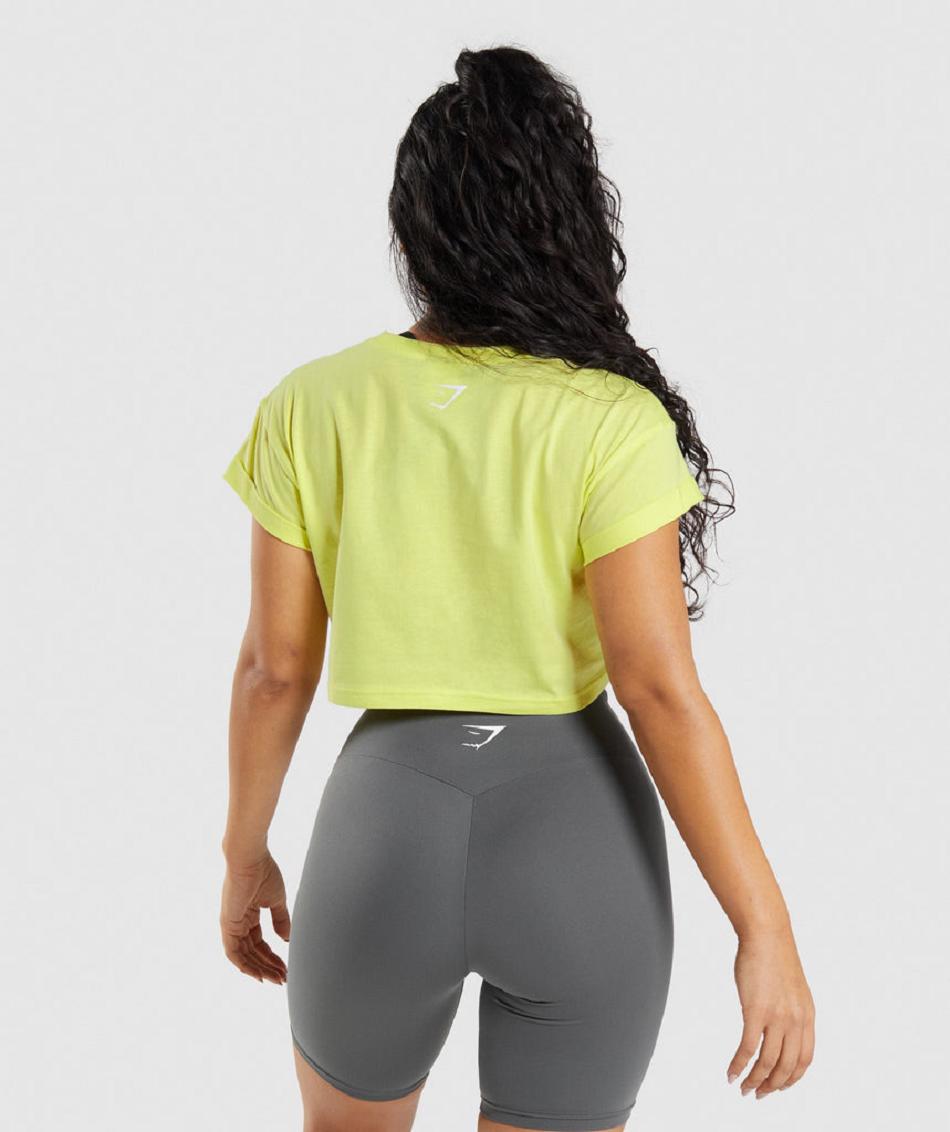 Camisa Recortada Gymshark Fraction Mujer Verdes | MX_4411SGL