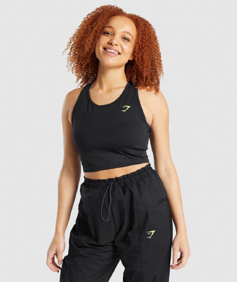 Camisa Recortada Gymshark Pulse Mujer Negros | MX_4386YXF