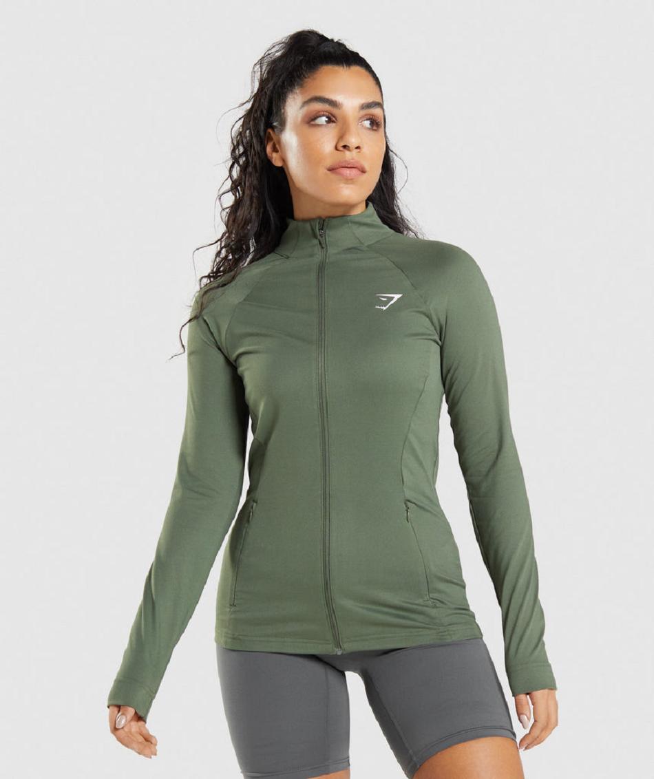 Chaquetas Gymshark Entrenamiento Mujer Verde Oliva | MX_4289SGL