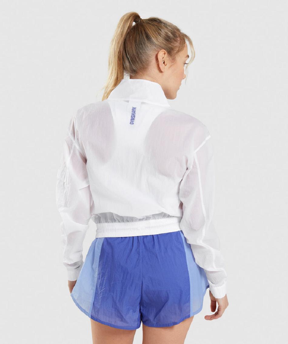 Chaquetas Gymshark Pulse Woven Mujer Blancos | MX_4284ILH