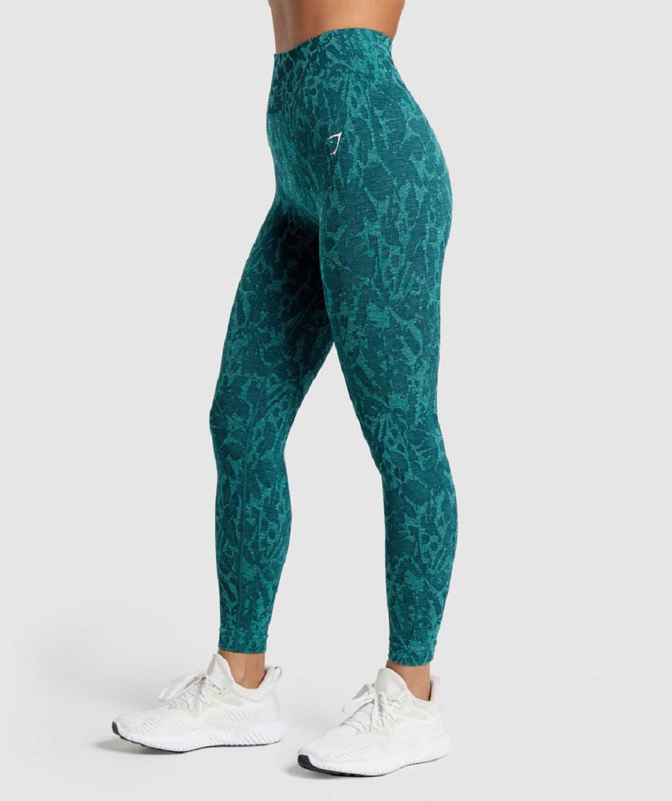 Leggins Gymshark Adapt Animal Seamless Mujer Turquesa | MX_4712LIS