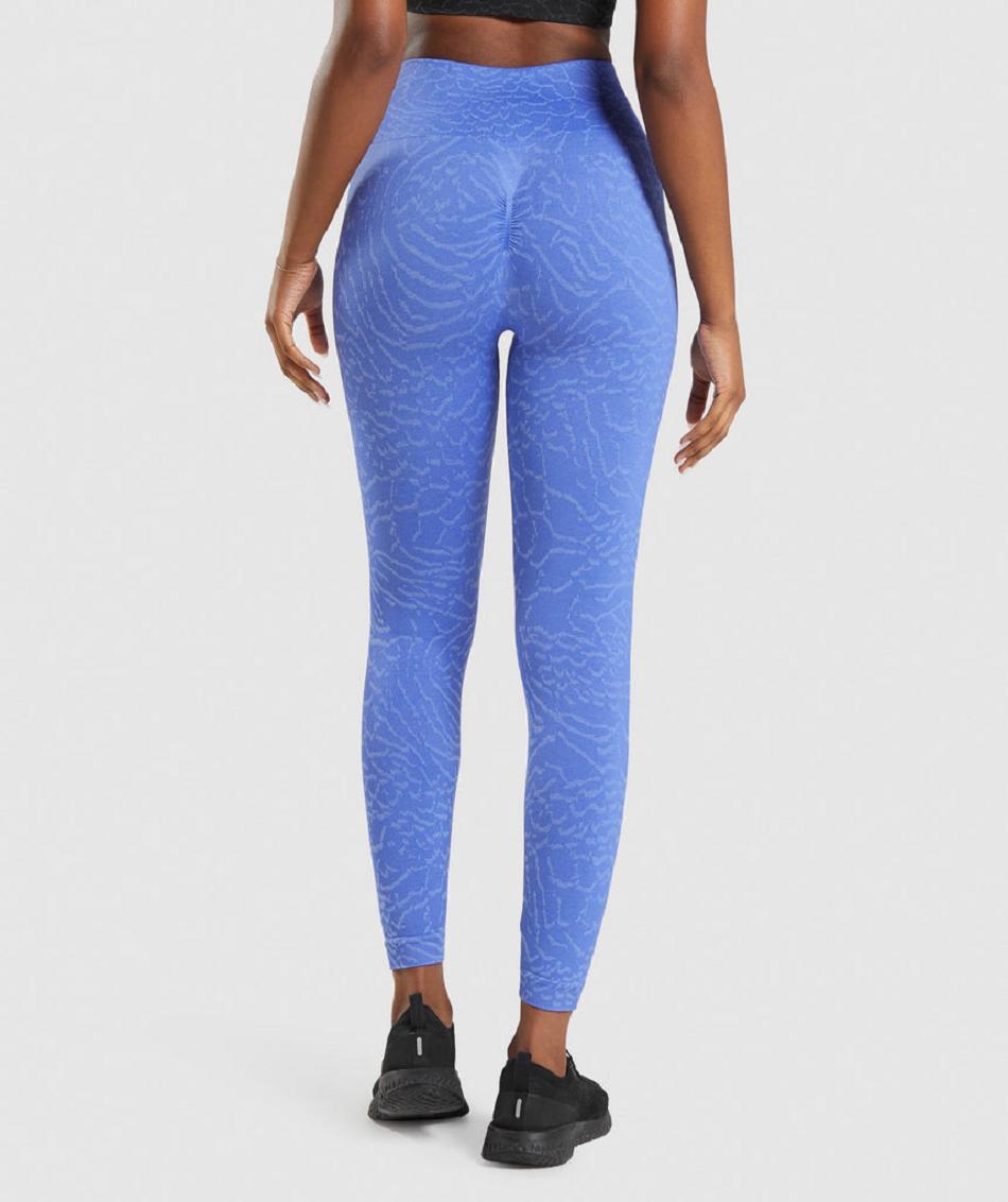 Leggins Gymshark Adapt Animal Seamless Mujer Azules | MX_4713ZUT