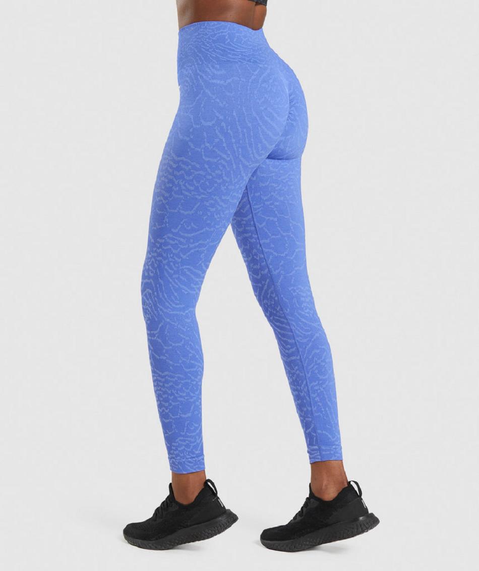 Leggins Gymshark Adapt Animal Seamless Mujer Azules | MX_4713ZUT