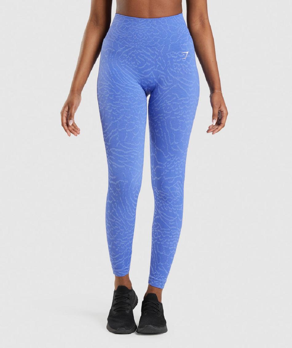 Leggins Gymshark Adapt Animal Seamless Mujer Azules | MX_4713ZUT