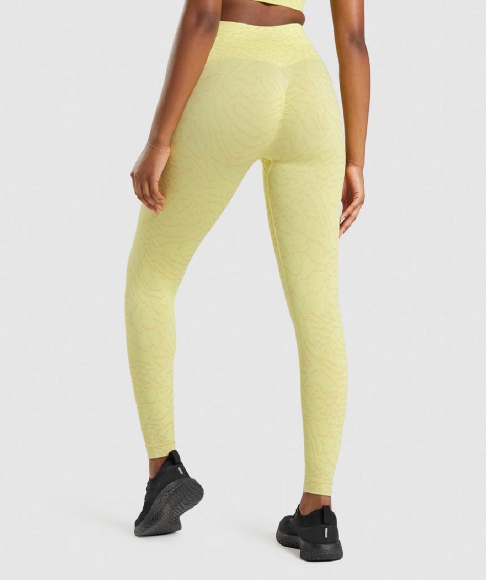 Leggins Gymshark Adapt Animal Seamless Mujer Amarillos | MX_4724DFM