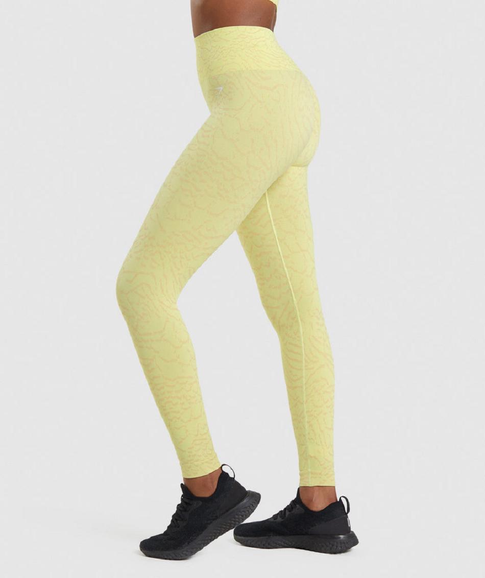 Leggins Gymshark Adapt Animal Seamless Mujer Amarillos | MX_4724DFM