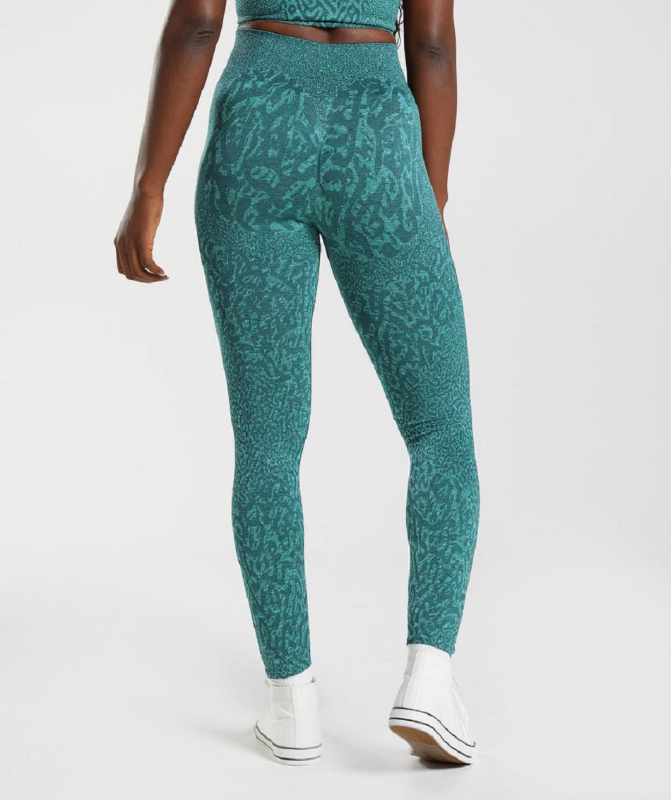 Leggins Gymshark Adapt Animal Seamless Mujer Turquesa | MX_4808DFM