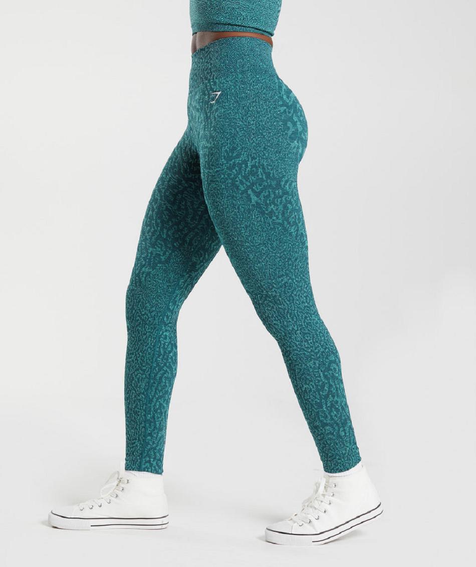 Leggins Gymshark Adapt Animal Seamless Mujer Turquesa | MX_4808DFM