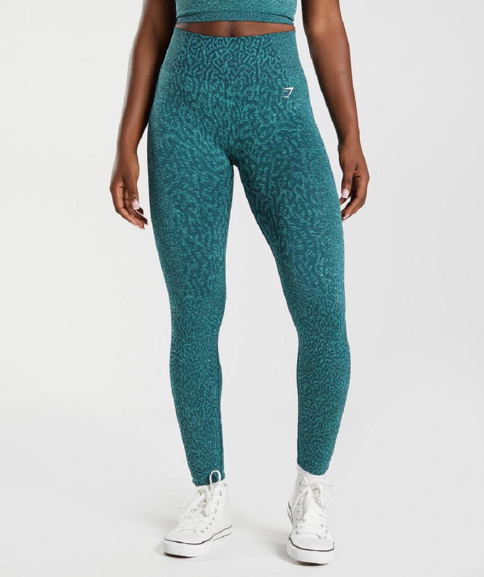 Leggins Gymshark Adapt Animal Seamless Mujer Turquesa | MX_4808DFM