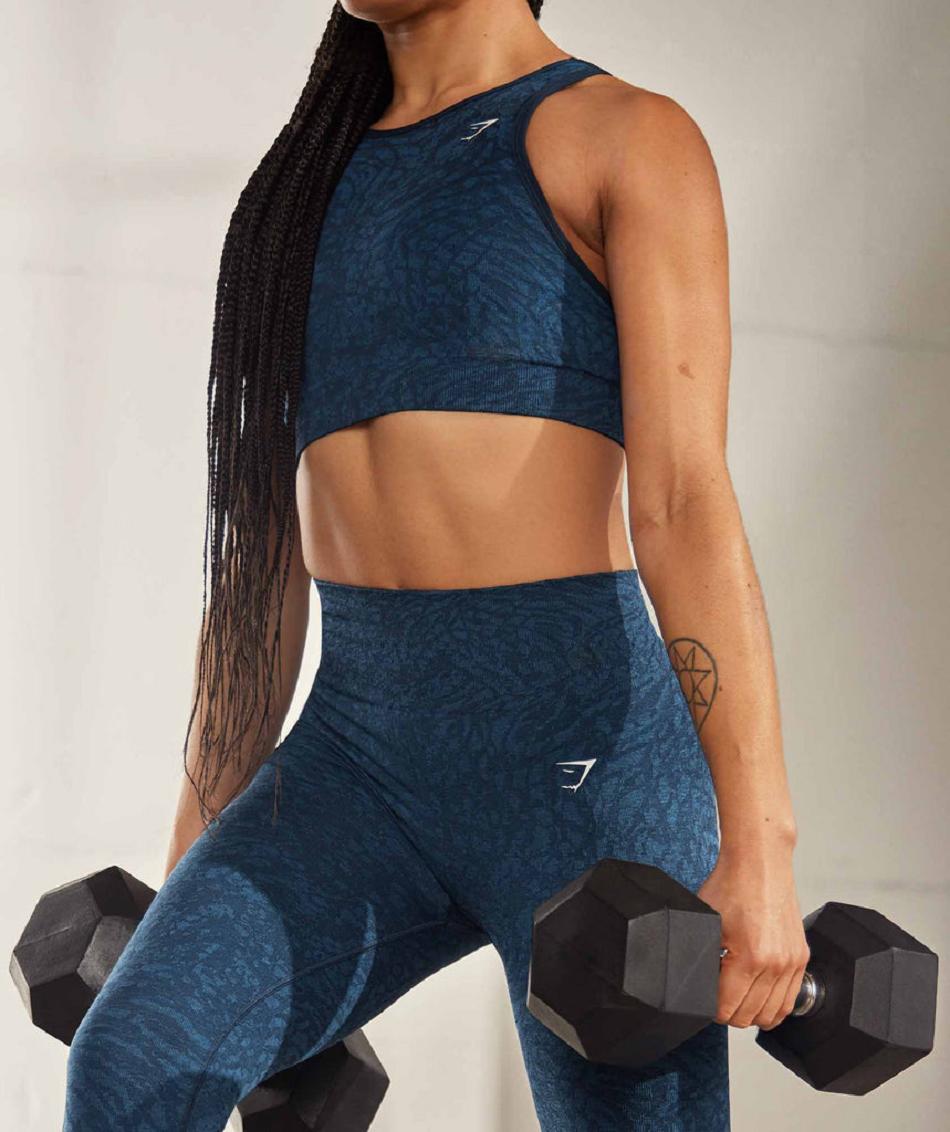 Leggins Gymshark Adapt Animal Seamless Mujer Azul Marino | MX_4854HAP