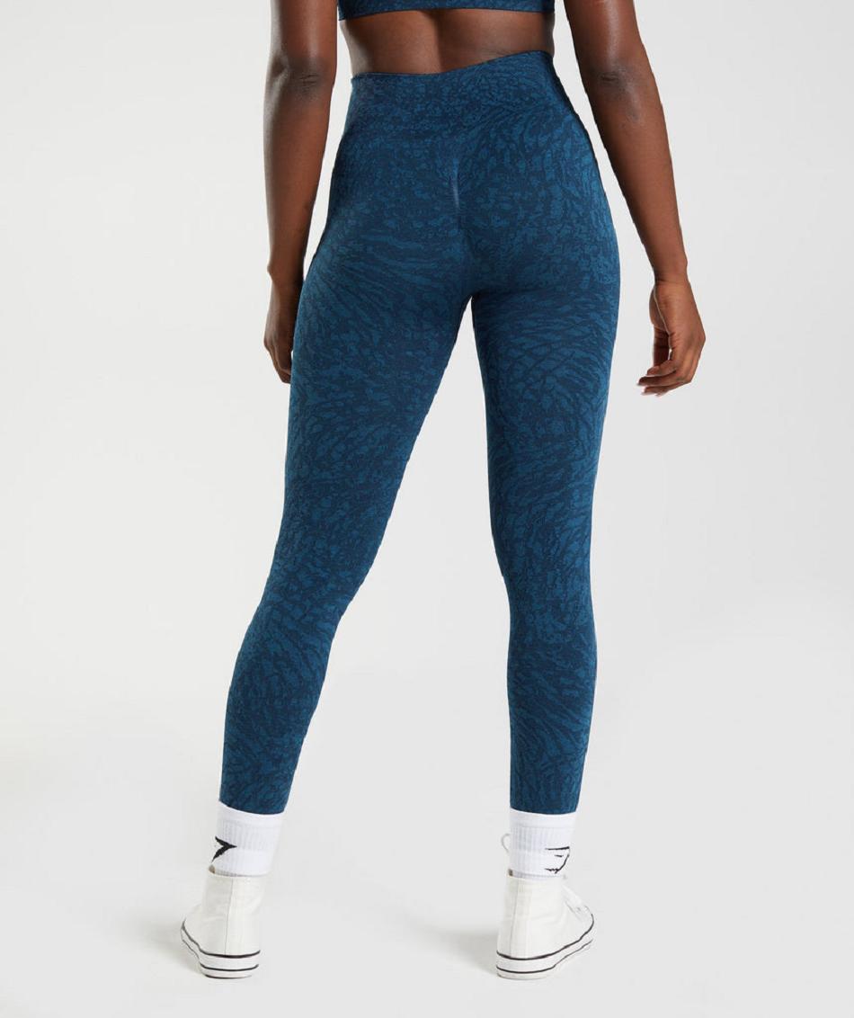 Leggins Gymshark Adapt Animal Seamless Mujer Azul Marino | MX_4854HAP