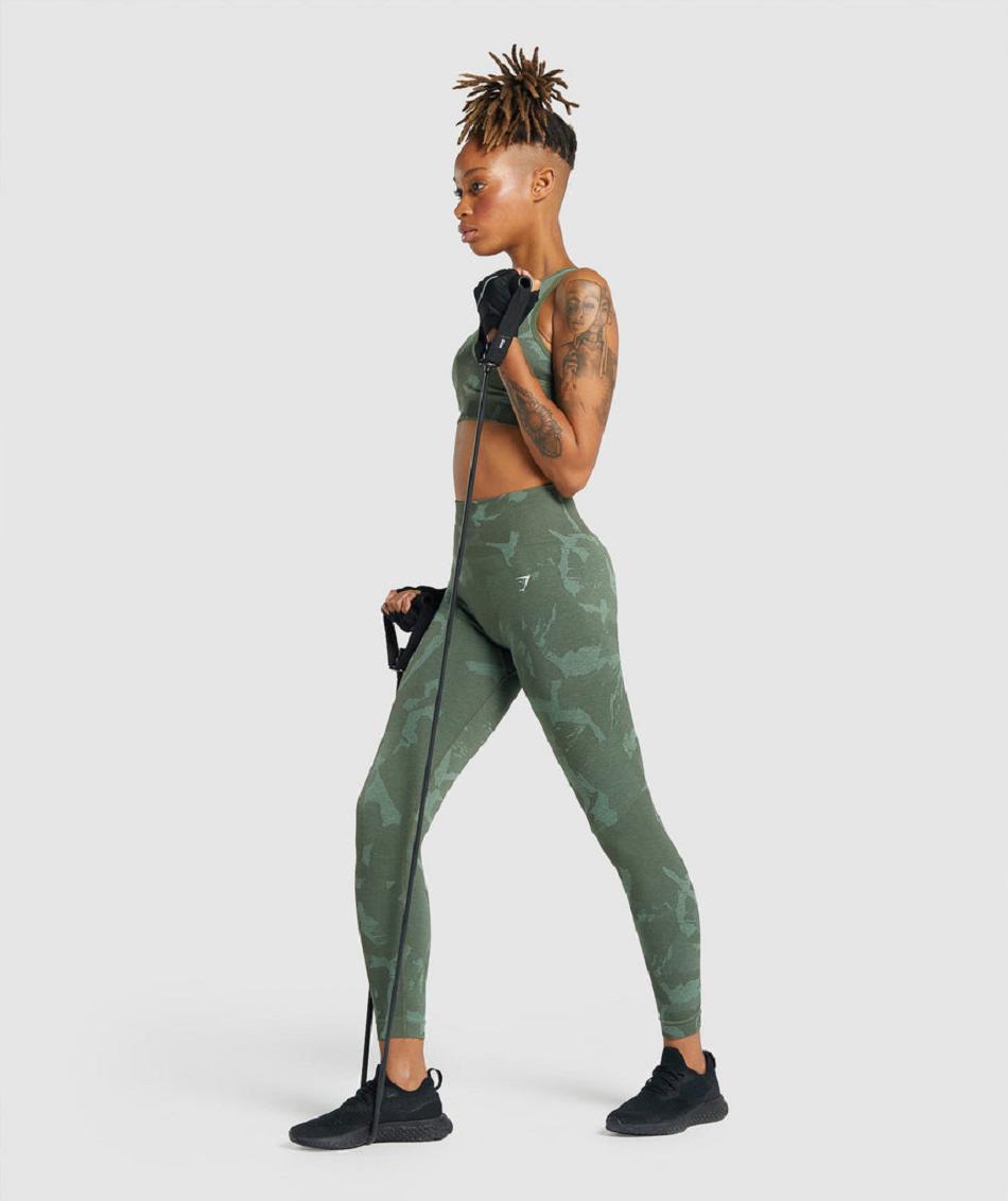 Leggins Gymshark Adapt Camo Seamless Mujer Verdes | MX_4733GSO