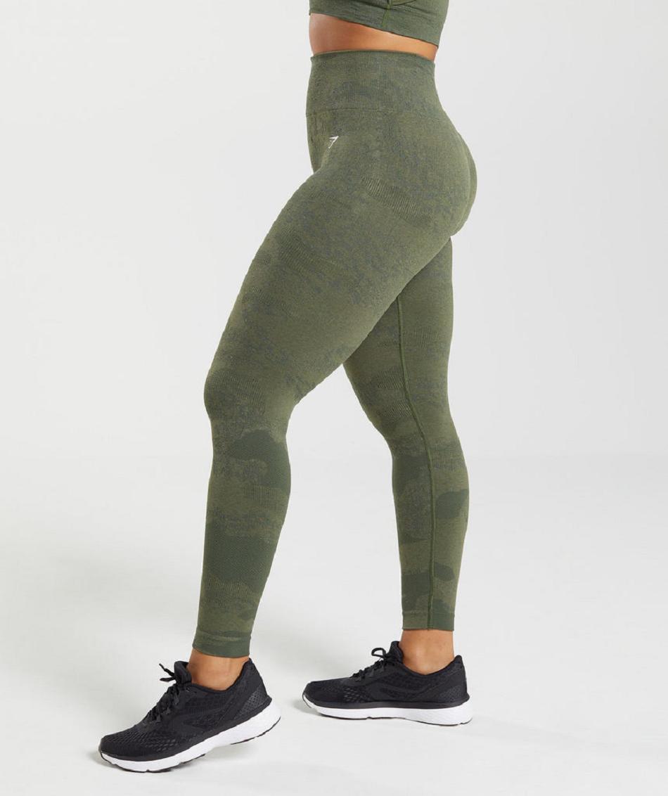 Leggins Gymshark Adapt Camo Seamless Mujer Verde Oliva Verde Oliva | MX_4779HAP