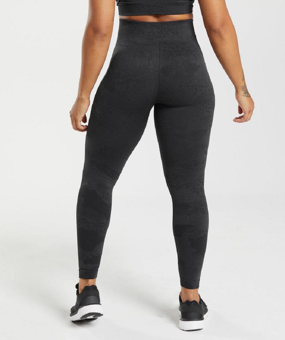 Leggins Gymshark Adapt Camo Seamless Mujer Negros Negros Grises | MX_4805JPQ