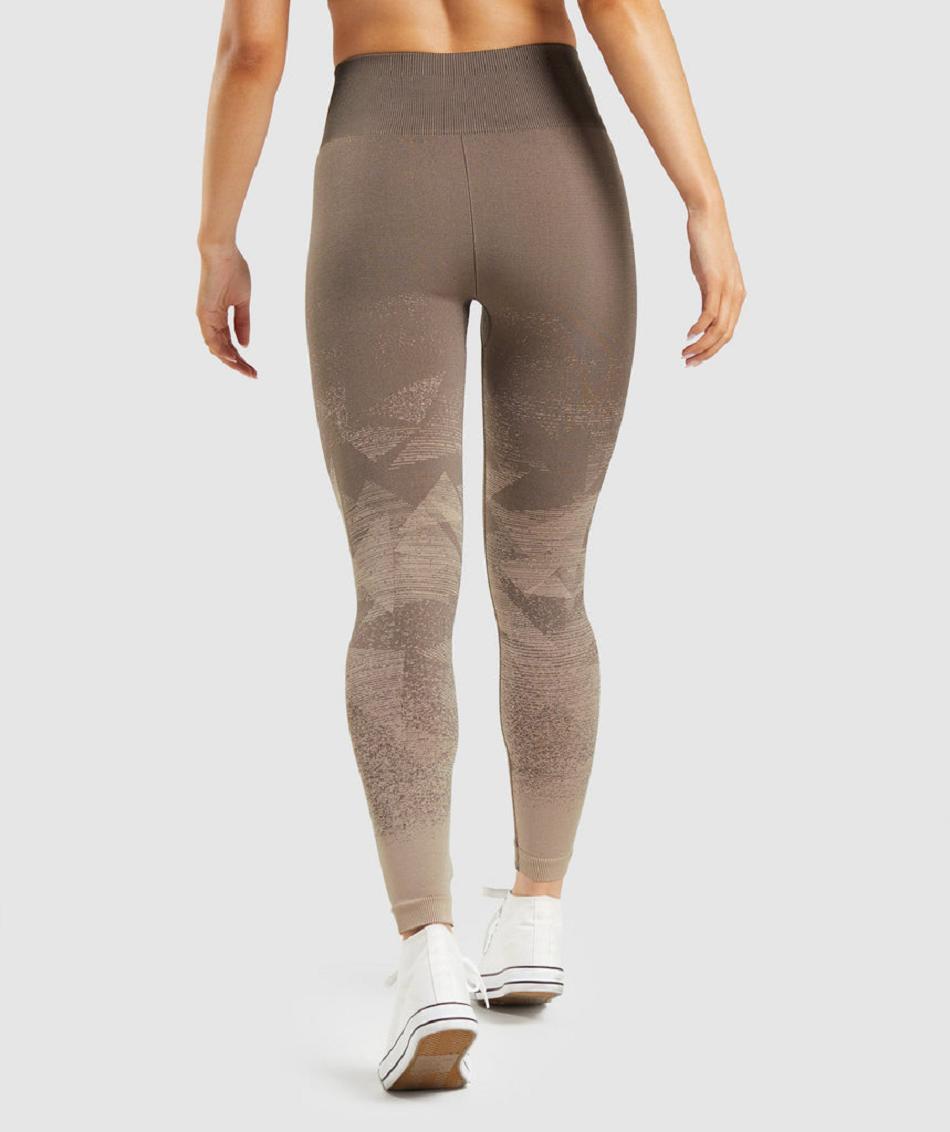 Leggins Gymshark Adapt Ombre Seamless Mujer Marrom | MX_4734HAP