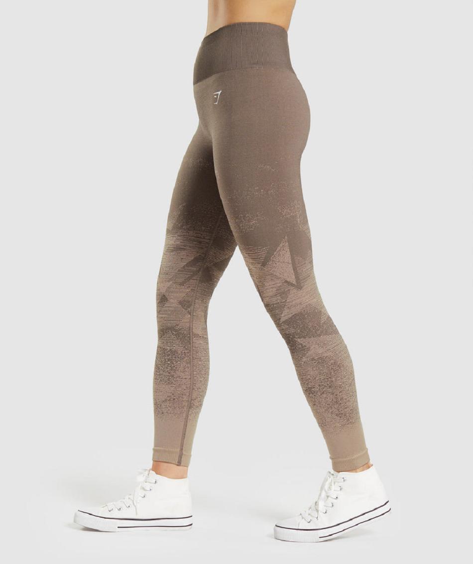 Leggins Gymshark Adapt Ombre Seamless Mujer Marrom | MX_4734HAP