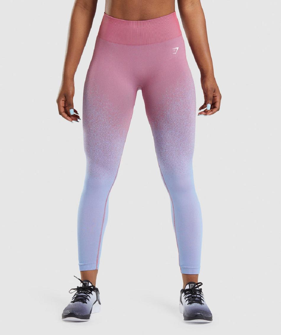 Leggins Gymshark Adapt Ombre Seamless Mujer Rosas Rosas Azules Claro | MX_4770NWY