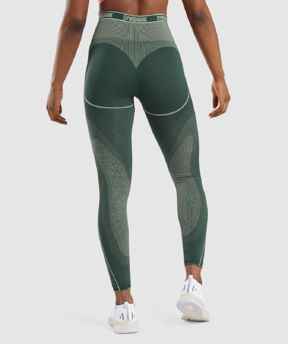 Leggins Gymshark Apex Seamless High Rise Mujer Obsidian Verdes Verdes | MX_4839LIS