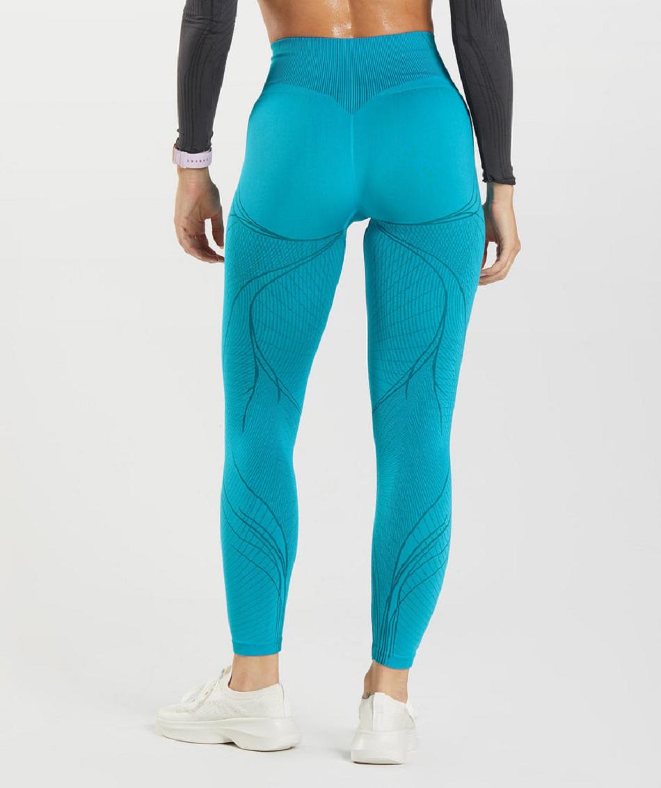 Leggins Gymshark Apex Seamless Mujer Grises Oscuro Azules Azules | MX_4836HAP