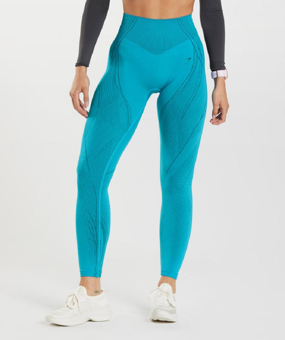 Leggins Gymshark Apex Seamless Mujer Grises Oscuro Azules Azules | MX_4836HAP