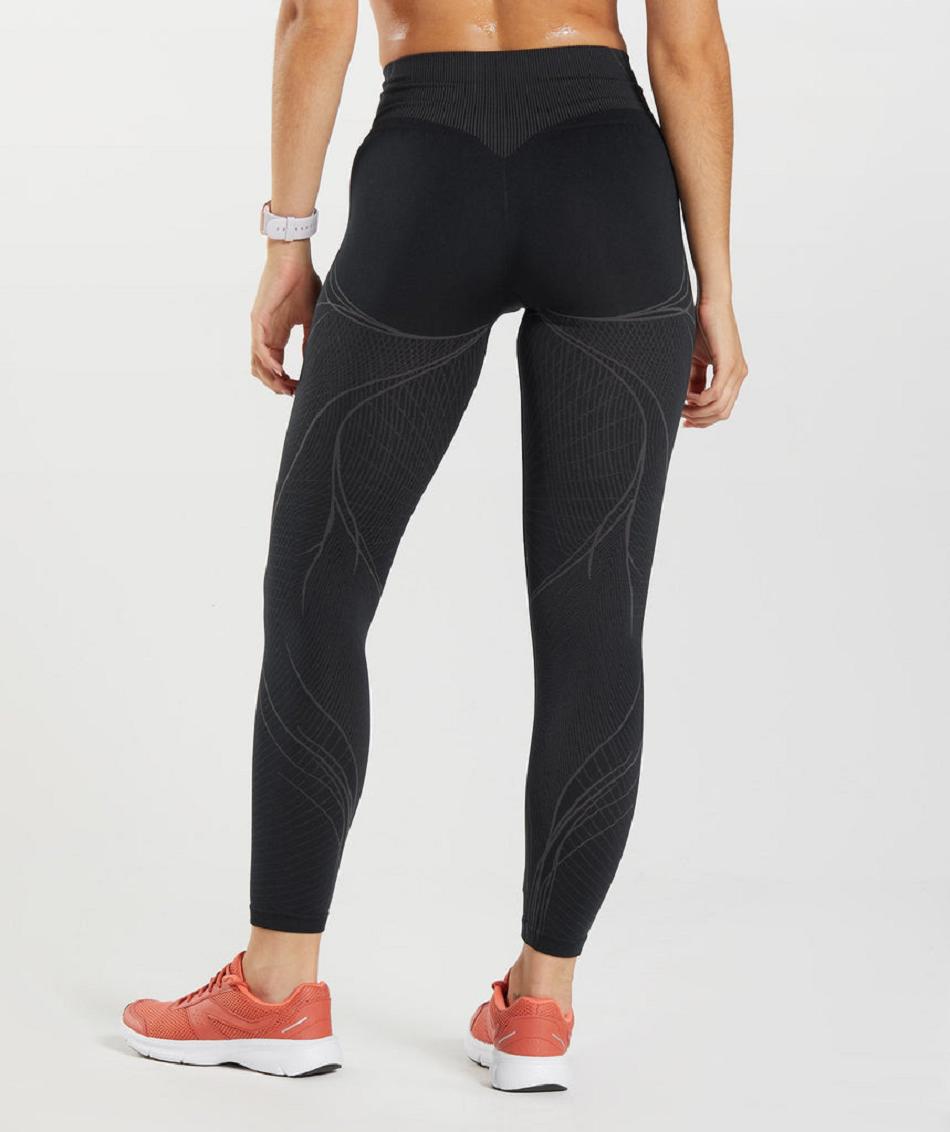 Leggins Gymshark Apex Seamless Mujer Negros Negros Grises | MX_4833DFM