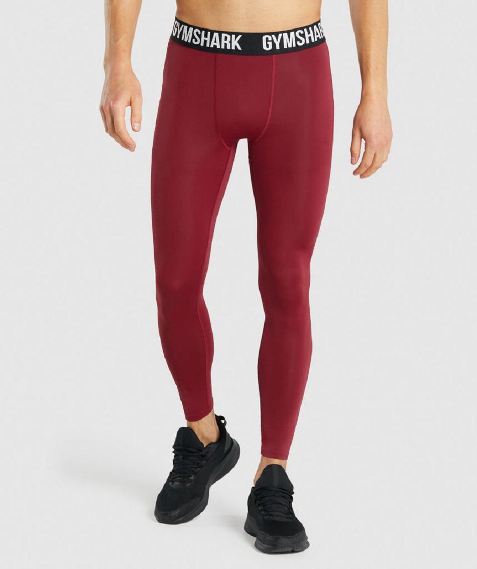 Leggins Gymshark Element Baselayer Hombre Vino | MX_2966MQZ