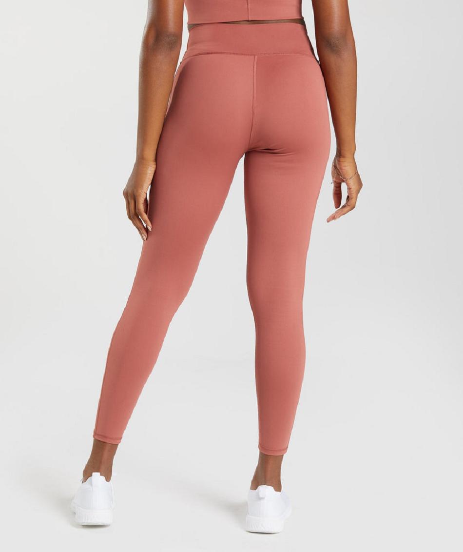 Leggins Gymshark Elevate Mujer Rosas Marrom | MX_4847QMA