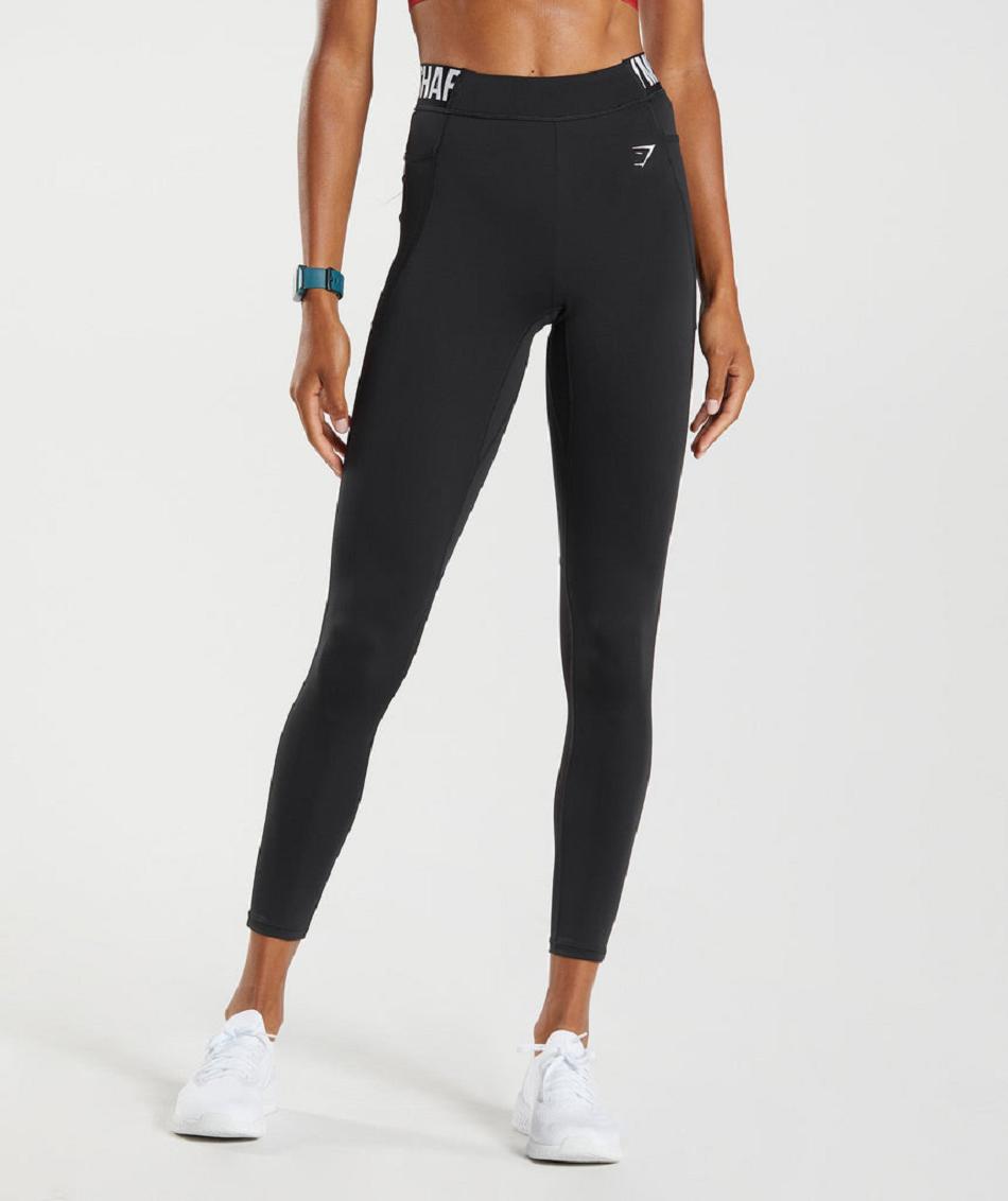 Leggins Gymshark Entrenamiento Brandmark Mujer Negros | MX_4830JPQ