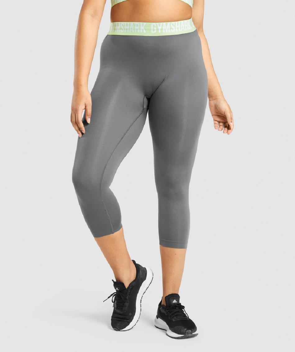 Leggins Gymshark Fit Seamless Cropped Mujer Grises | MX_4750YXF