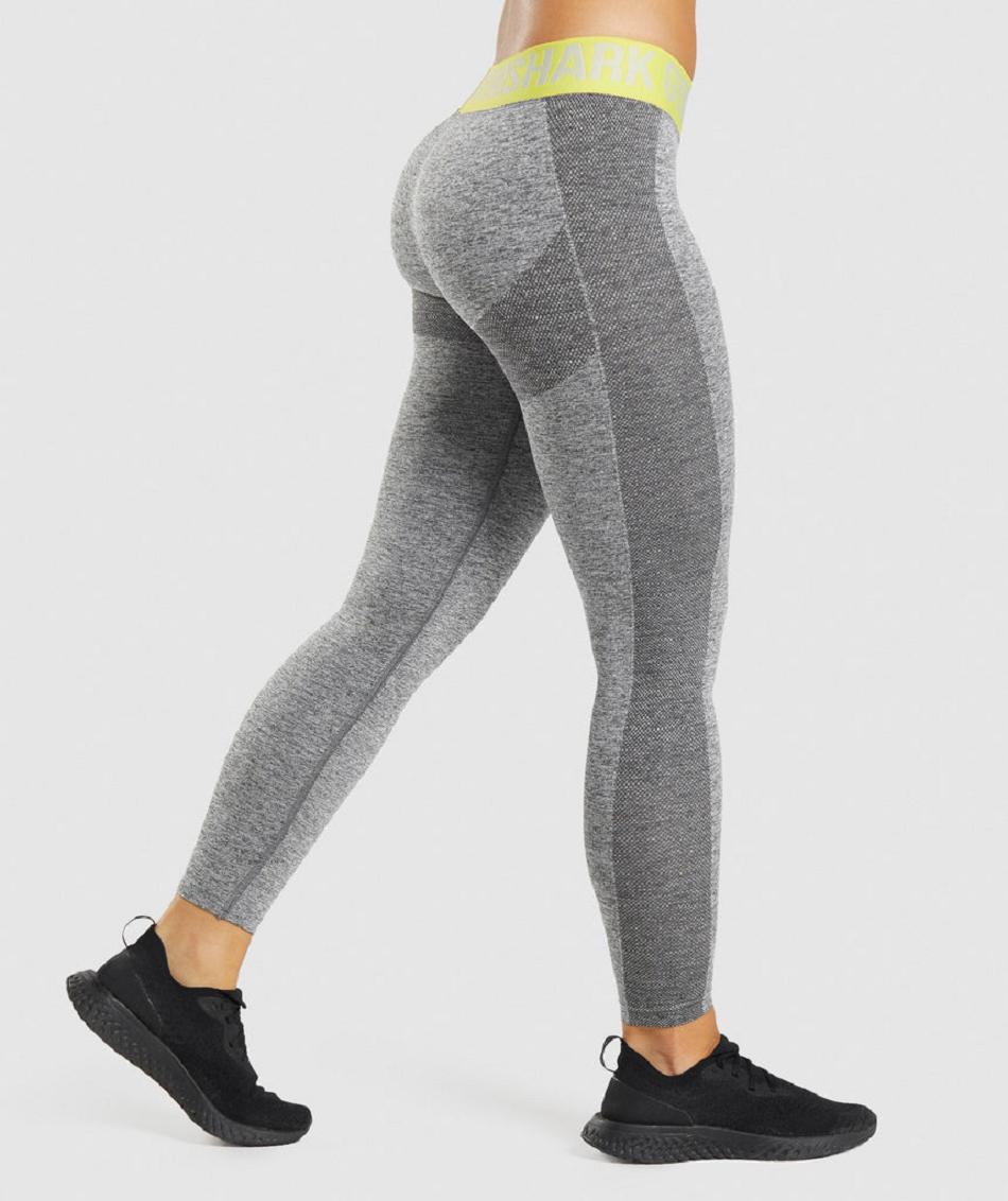 Leggins Gymshark Flex Low Rise Mujer Grises Amarillos | MX_4746WNB