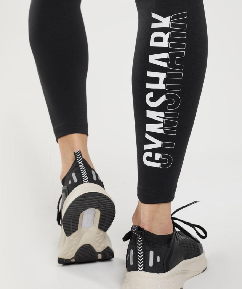 Leggins Gymshark Fraction Mujer Negros Blancos | MX_4832SGL