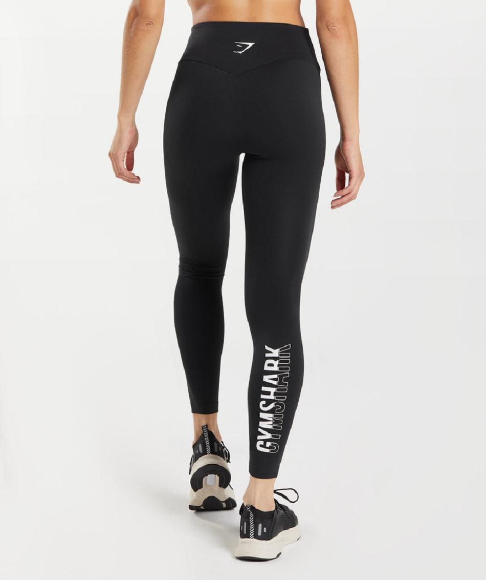 Leggins Gymshark Fraction Mujer Negros Blancos | MX_4832SGL