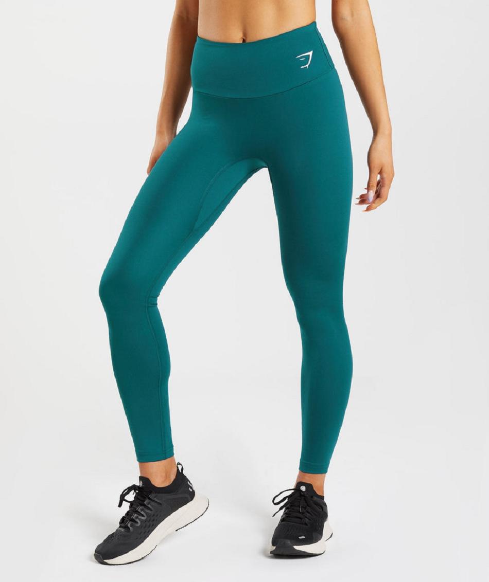 Leggins Gymshark Fraction Mujer Turquesa | MX_4837JPQ