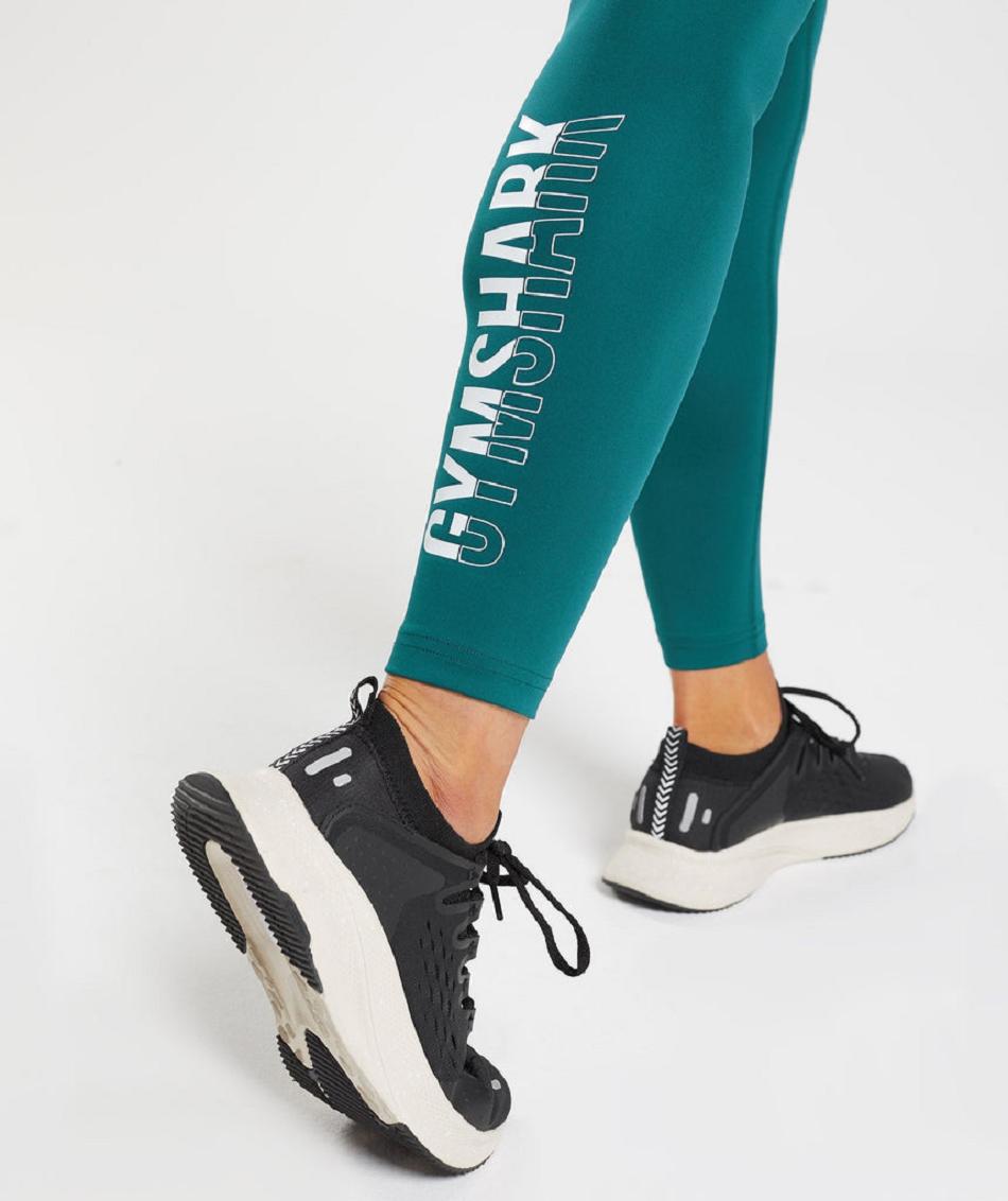 Leggins Gymshark Fraction Mujer Turquesa | MX_4837JPQ