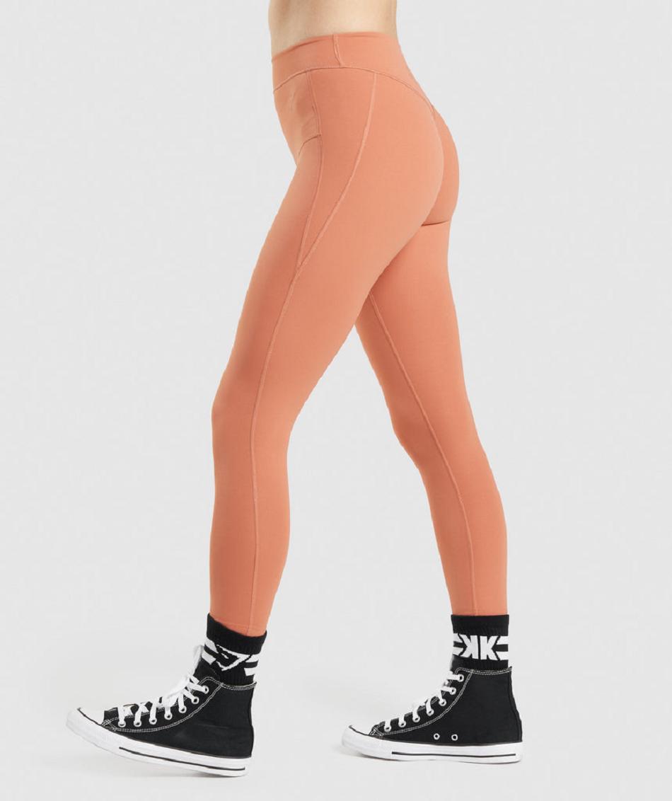 Leggins Gymshark Kk Fit 7/8 Mujer Naranjas | MX_4729AHK