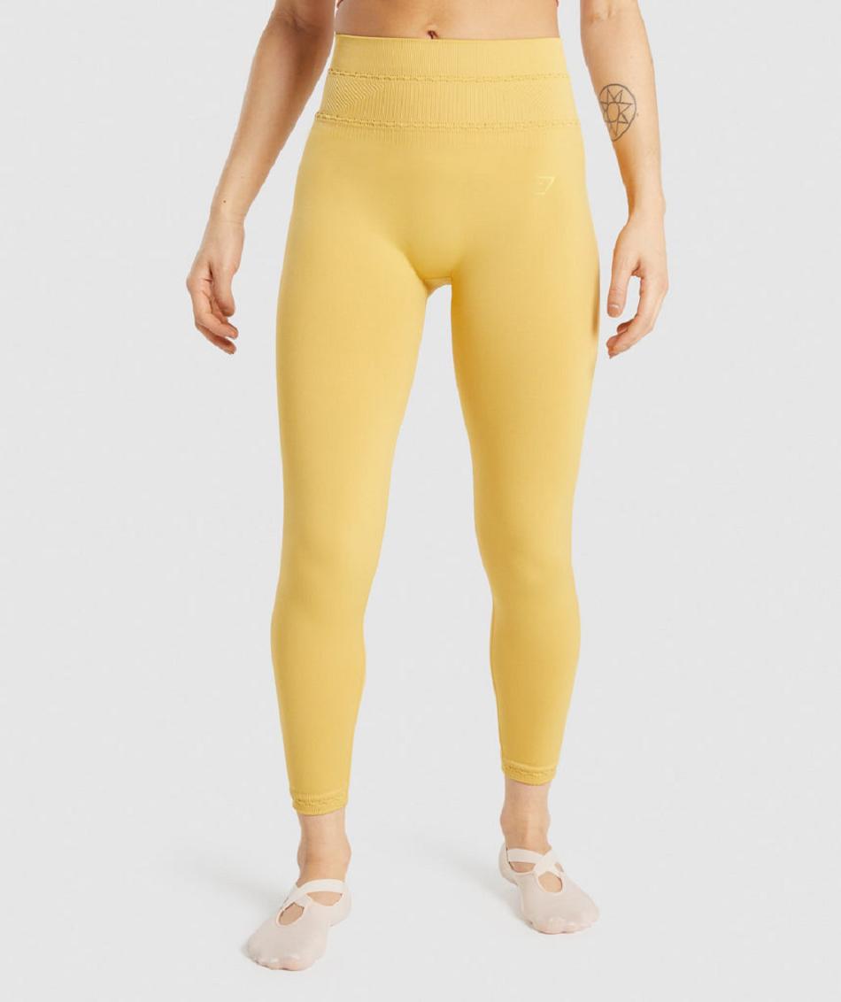 Leggins Gymshark Studio Mujer Amarillos | MX_4741VRW