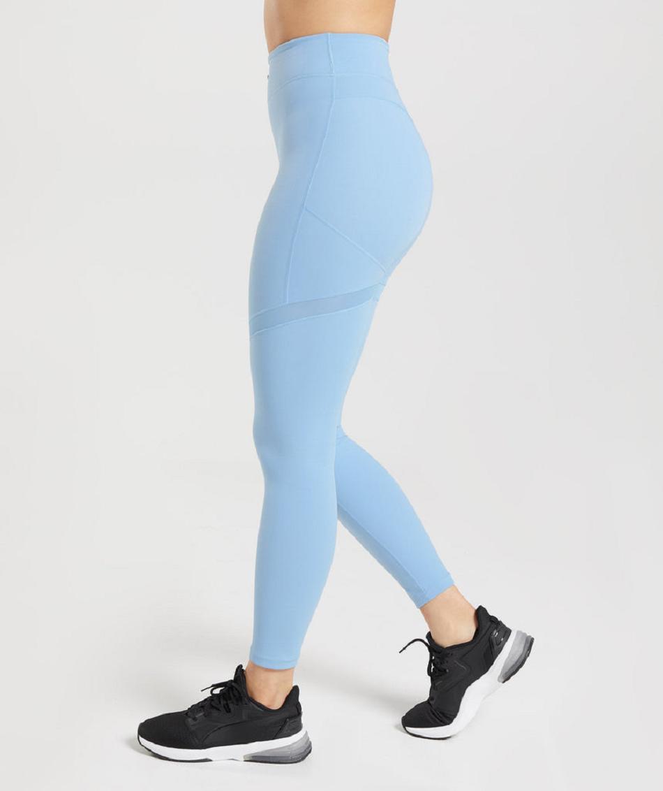 Leggins Gymshark Whitney Mesh Mujer Azules | MX_4743NWY