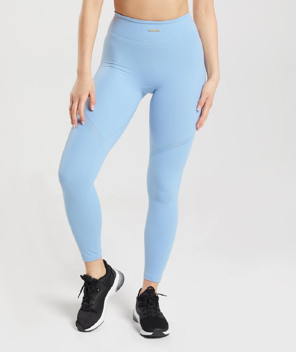 Leggins Gymshark Whitney Mesh Mujer Azules | MX_4743NWY