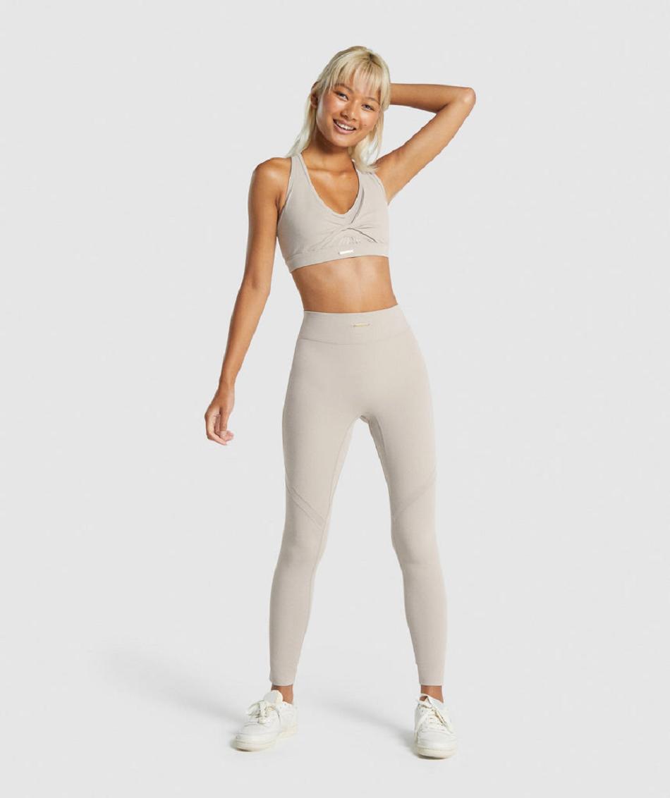 Leggins Gymshark Whitney Mesh Mujer Blancos | MX_4753OKI