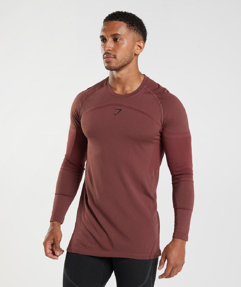 Long Sleeve Gymshark 315 Hombre Rosas Marrom | MX_3386ZUT