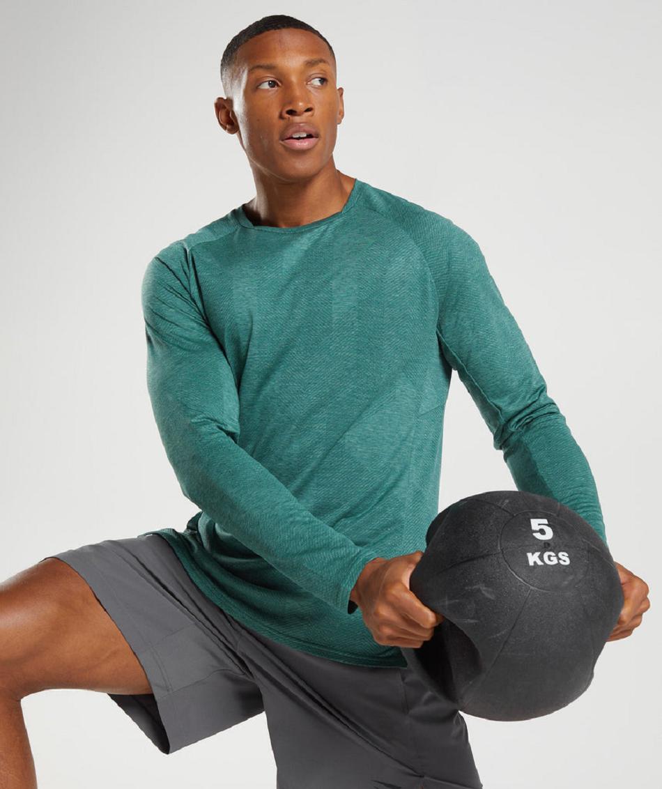 Long Sleeve Gymshark Apex Hombre Verdes Verdes | MX_3399UZG