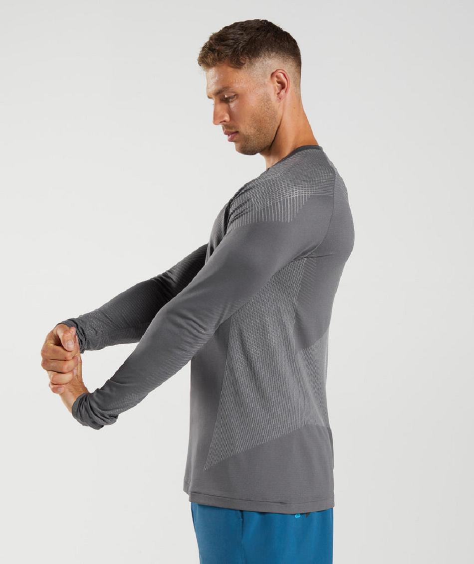 Long Sleeve Gymshark Apex Seamless Hombre Grises Grises | MX_3396RVD